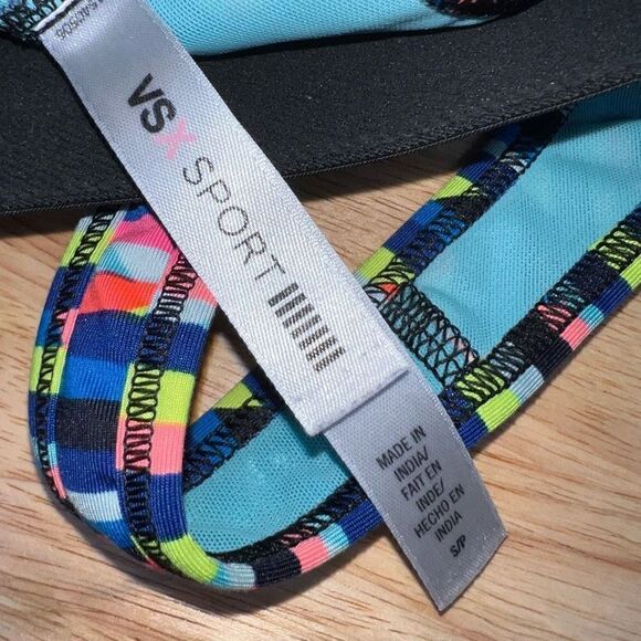 Victoria’s Secret VSX, Neon Geometric Print Banded Sports Bra, Women’s Small - Picture 6 of 7